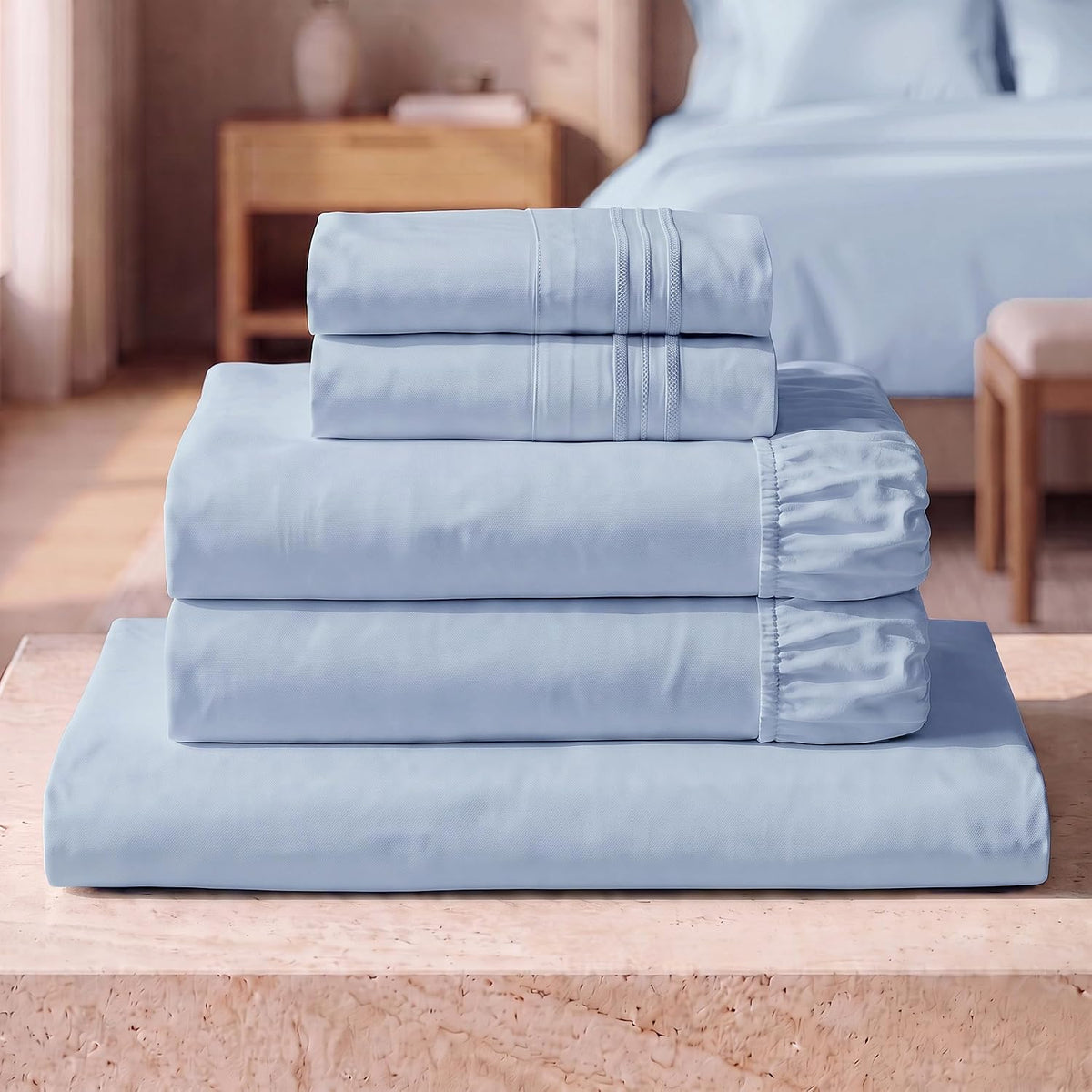 Mellanni Iconic 3-Piece Bed Sheet Set, 16" Deep Pocket (Twin, White)