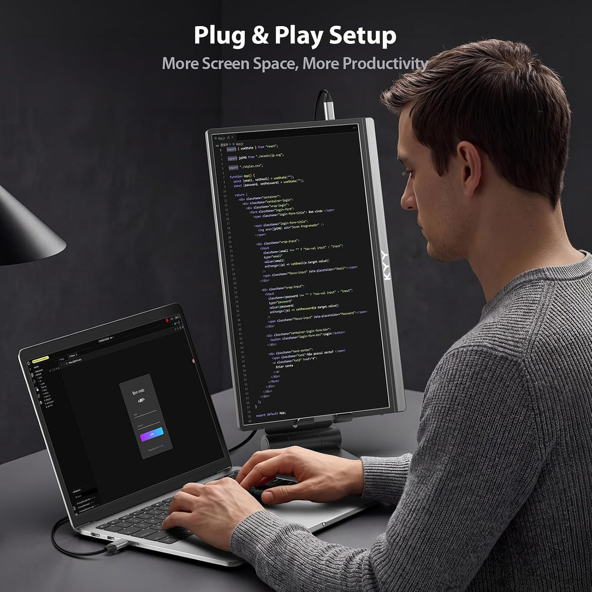 KYY Portable Monitor 15.6" 1080P Computer Monitor Screen Extender w/Cover Father Jim Norris notebooks