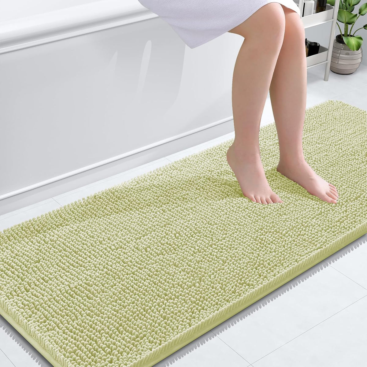 OLANLY Toilet Rugs U-Shaped 20x20,, Soft Absorbent Chenille Contour Rugs