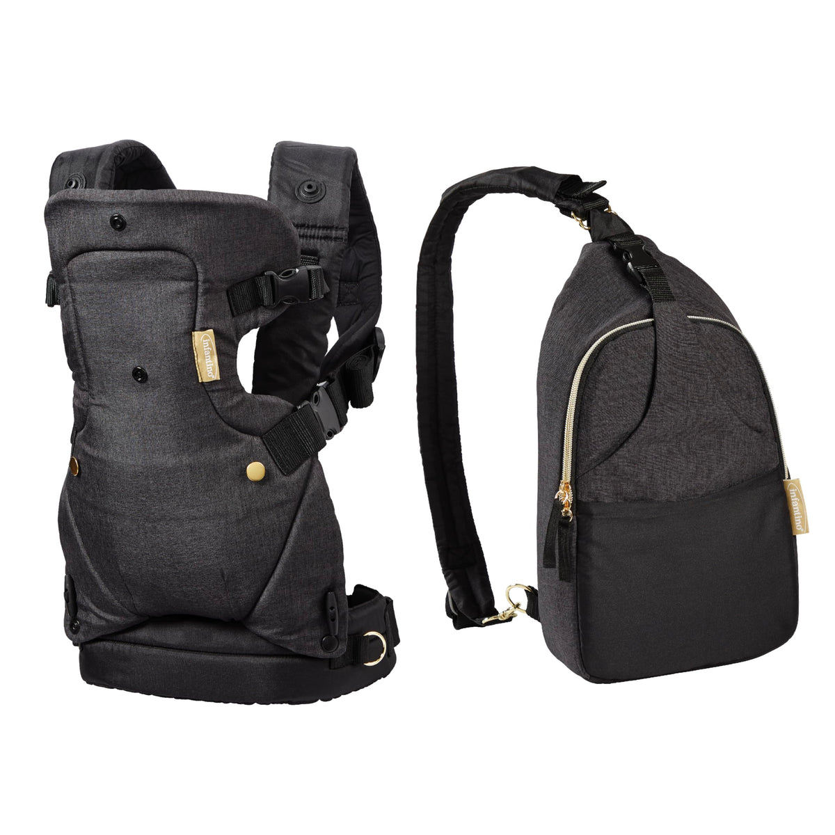 Infantino Flip 4-in-1 Baby Carrier Convertible Ergonomic, Gray
