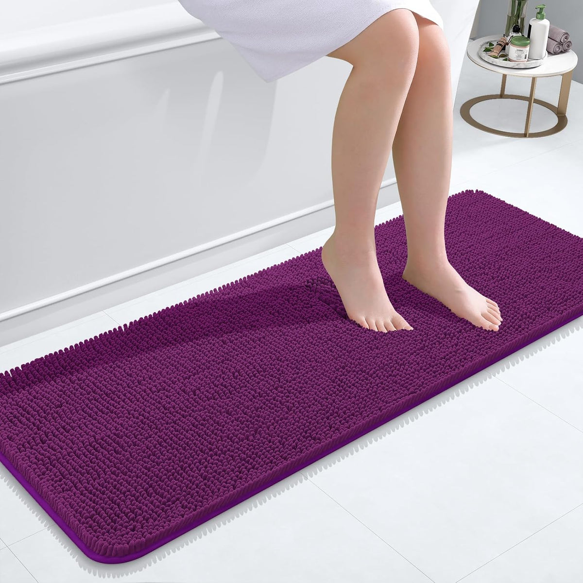 OLANLY Toilet Rugs U-Shaped 20x20,, Soft Absorbent Chenille Contour Rugs