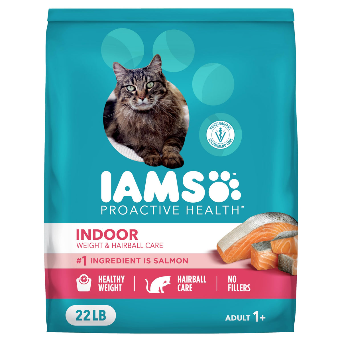 IAMS Proactive Health Indoor Dry Cat Food, Salmon, 7 lb