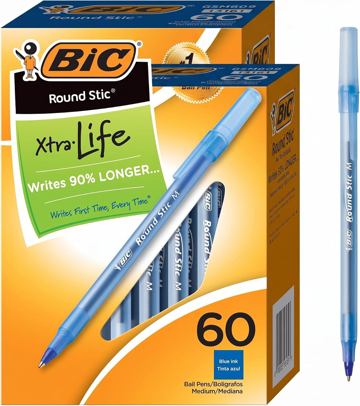 BIC Round Stic Xtra Life Ballpoint Pen, Ultra Long Lasting and Consistent Ink Flow, 60-Count in Black Ink Father Jim Norris notebooks