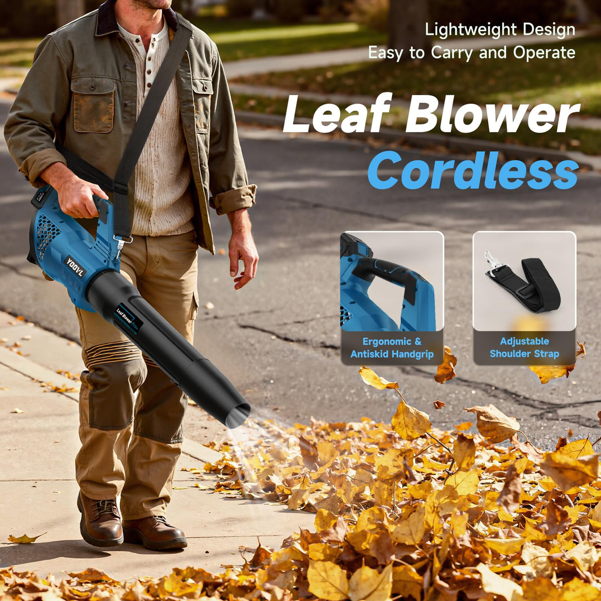 Leaf Blower Cordless, 650CFM Electric Leaf Blowers with 2 x 5.2Ah Batteries and Charger, 3 Speed Modes, 1 x Adjustable Shoulder Strap, Powerful Snow Blowers for Lawn Care, Patio, Dust, Blowing Leaves Father Jim Norris notebooks