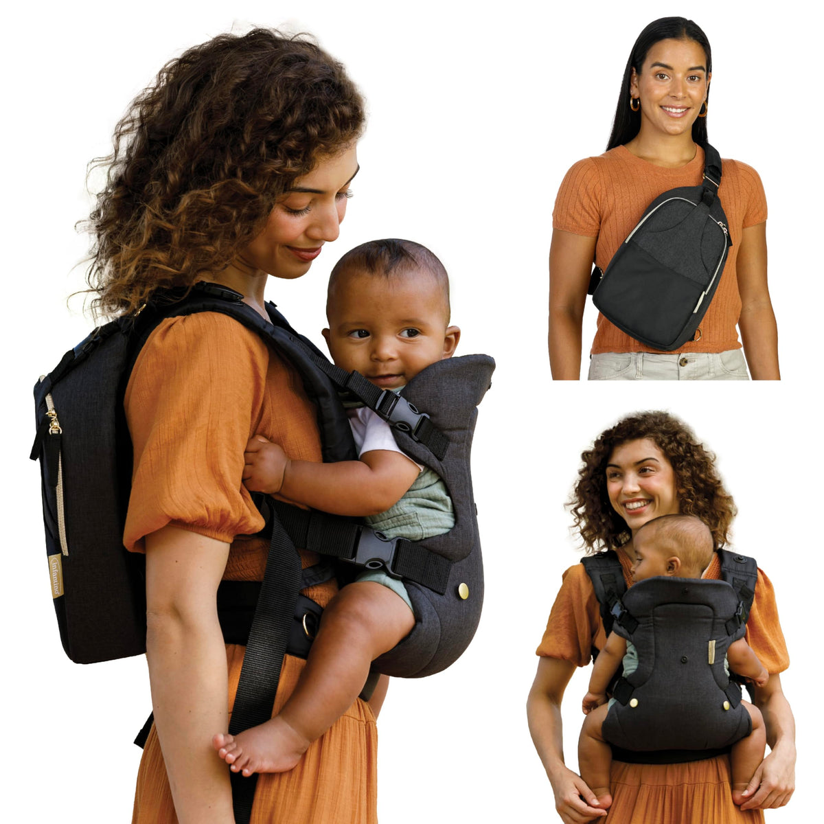 Infantino Flip 4-in-1 Baby Carrier Convertible Ergonomic, Gray