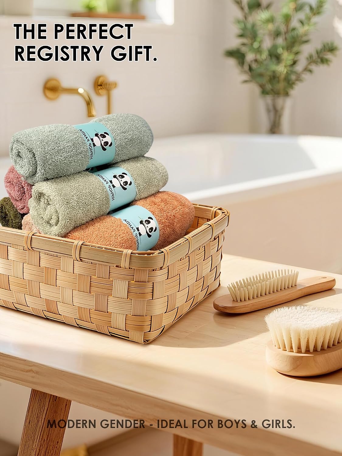 HIPHOP PANDA Ultra Soft Baby Washcloths, 2-Layer Absorbent Wash Cloths