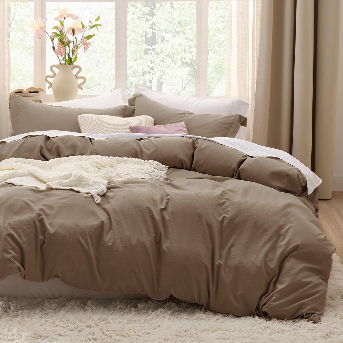 Bedsure Skipper Blue Duvet Cover Queen Size - 3 Pieces Prewashed Cotton-Like Polyester Extra Soft Bedding Set, Includes 1 Duvet Cover 90x90 Inches with Zipper Closure & 2 Pillow Shams, No Comforter