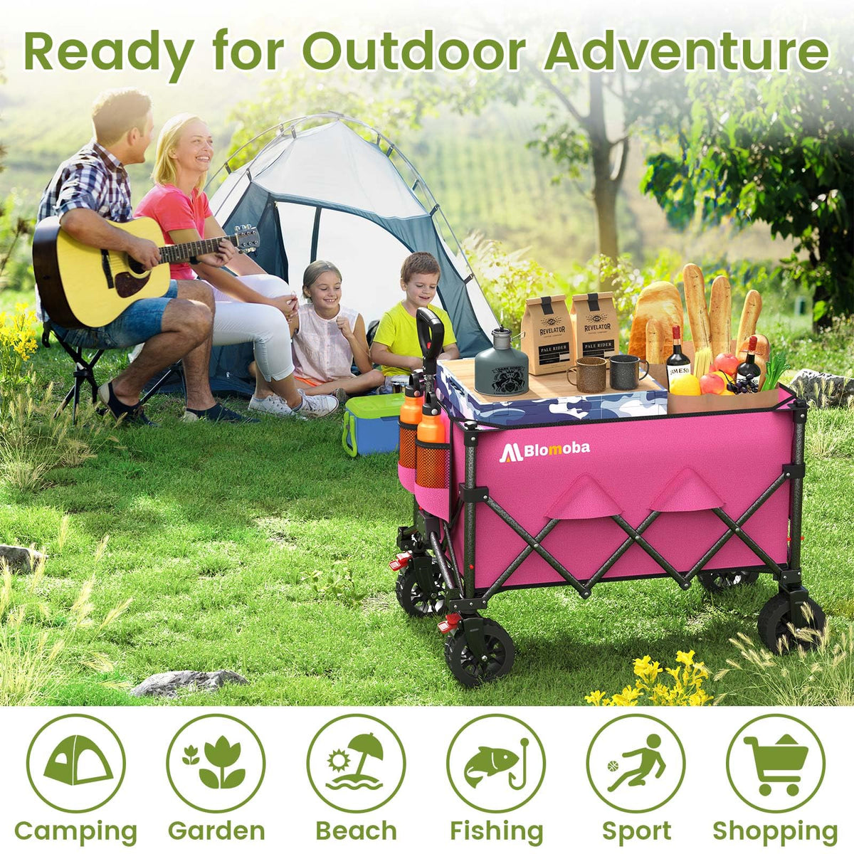 Blomoba Folding Wagon Cart with Wheels, 220lbs Utility Wagon Cart, Black Father Jim Norris notebooks