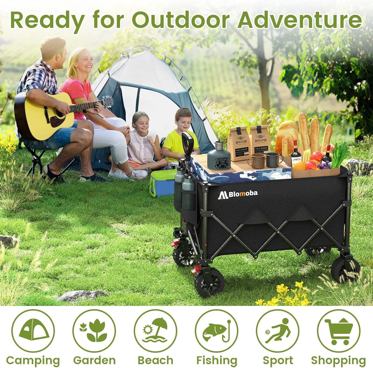 Blomoba Folding Wagon Cart with Wheels, 220lbs Utility Wagon Cart, Black Father Jim Norris notebooks