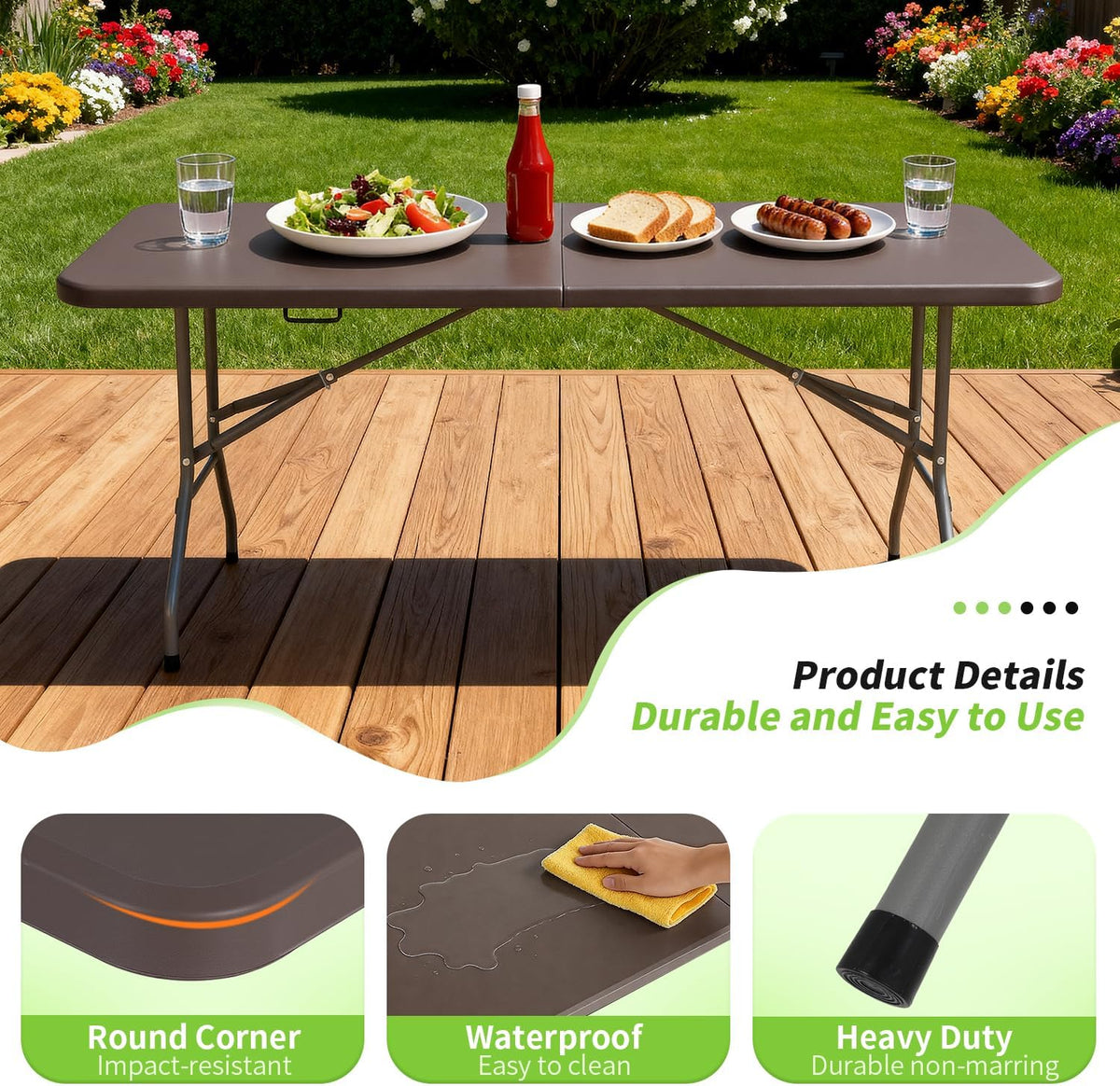 BestOffice | 6FT Folding Table | Black | Portable Plastic Table Father Jim Norris notebooks