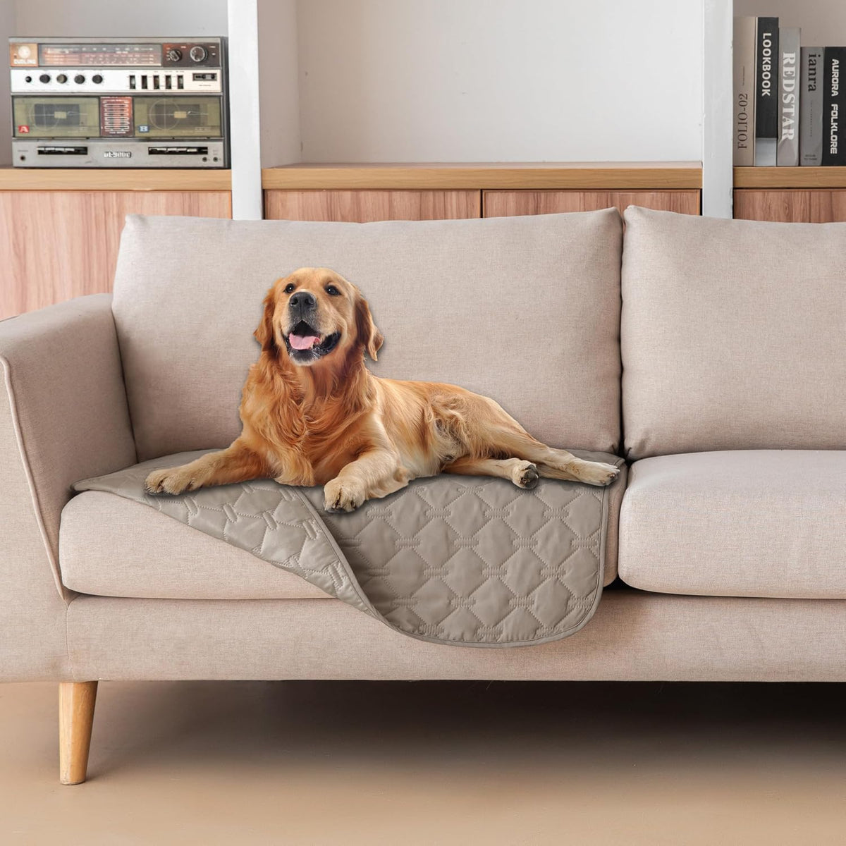 gogobunny Waterproof Pet Blanket for Bed, Washable Couch Cover for Dog Cat