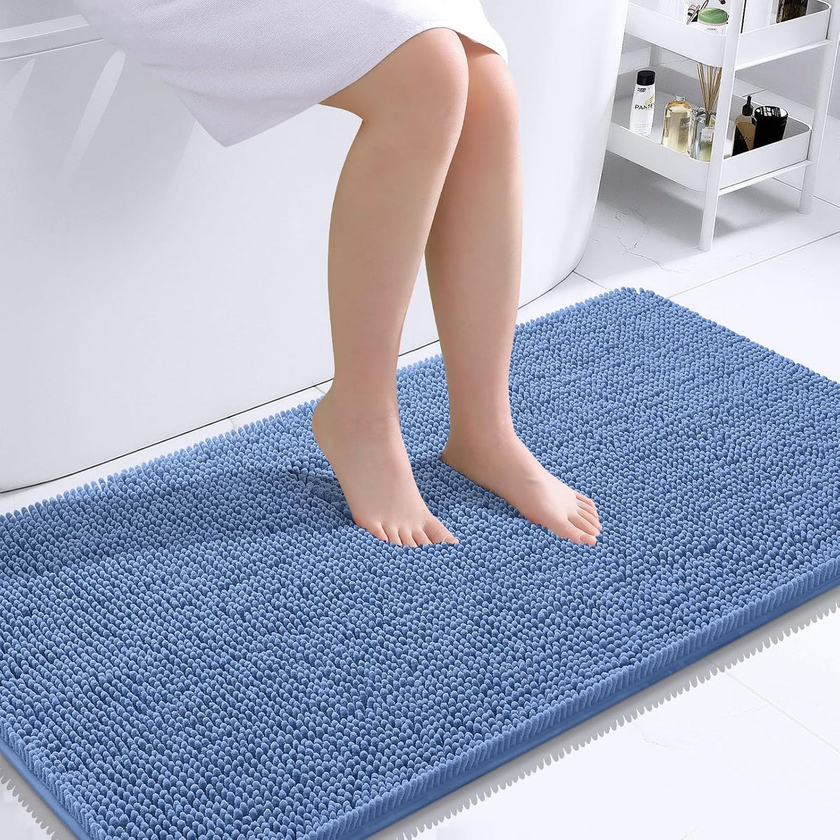 OLANLY Toilet Rugs U-Shaped 20x20,, Soft Absorbent Chenille Contour Rugs