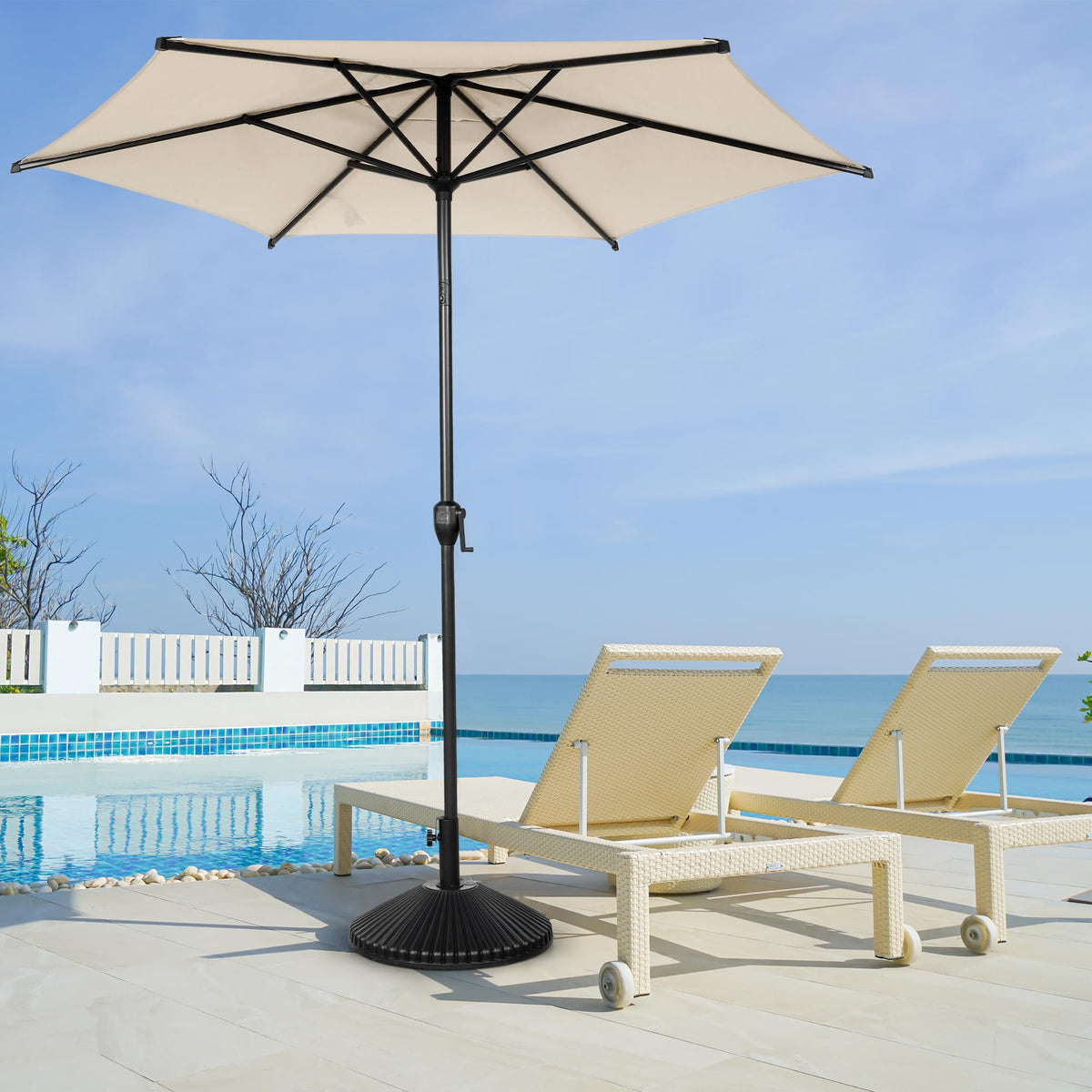 Abba Patio 7.5FT Lyon Outdoor Patio Umbrella Outdoor Table Umbrella with Push Button Tilt and Crank Market Umbrella 6 Sturdy Ribs UV Protection Waterproof for Garden Deck Backyard Pool Grey Father Jim Norris notebooks