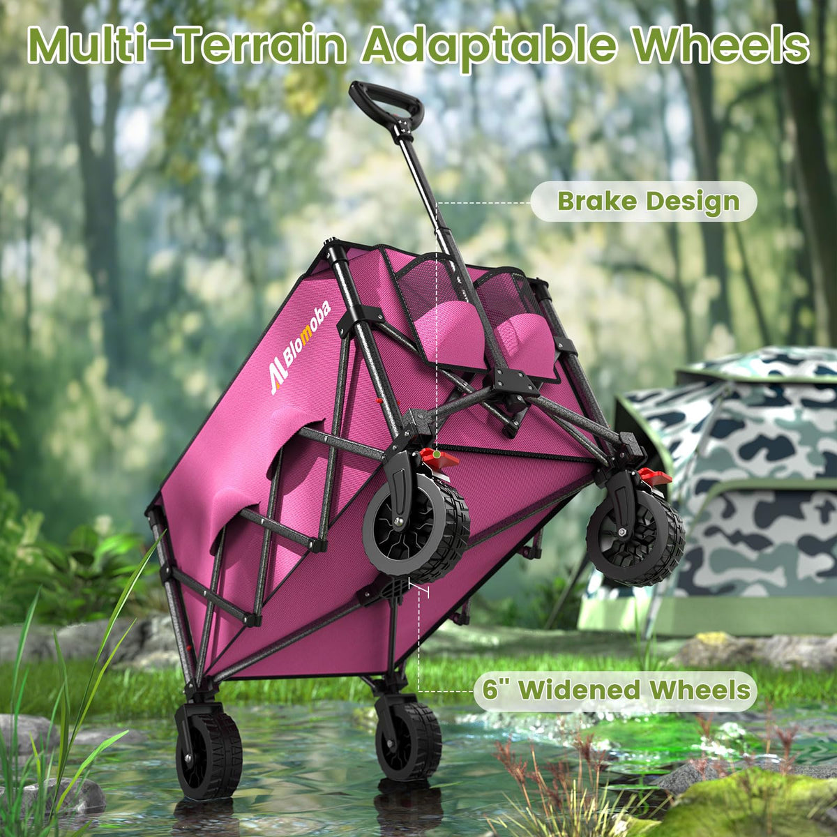Blomoba Folding Wagon Cart with Wheels, 220lbs Utility Wagon Cart, Black Father Jim Norris notebooks