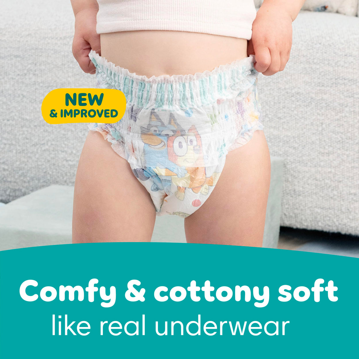 Easy Ups Girls & Boys Potty Training Pants, Size 5 (3T-4T), 124 Count, Bluey Absorbent Pull Up Training Underwear, Up to 100% Leakproof Day and Night, Hypoallergenic