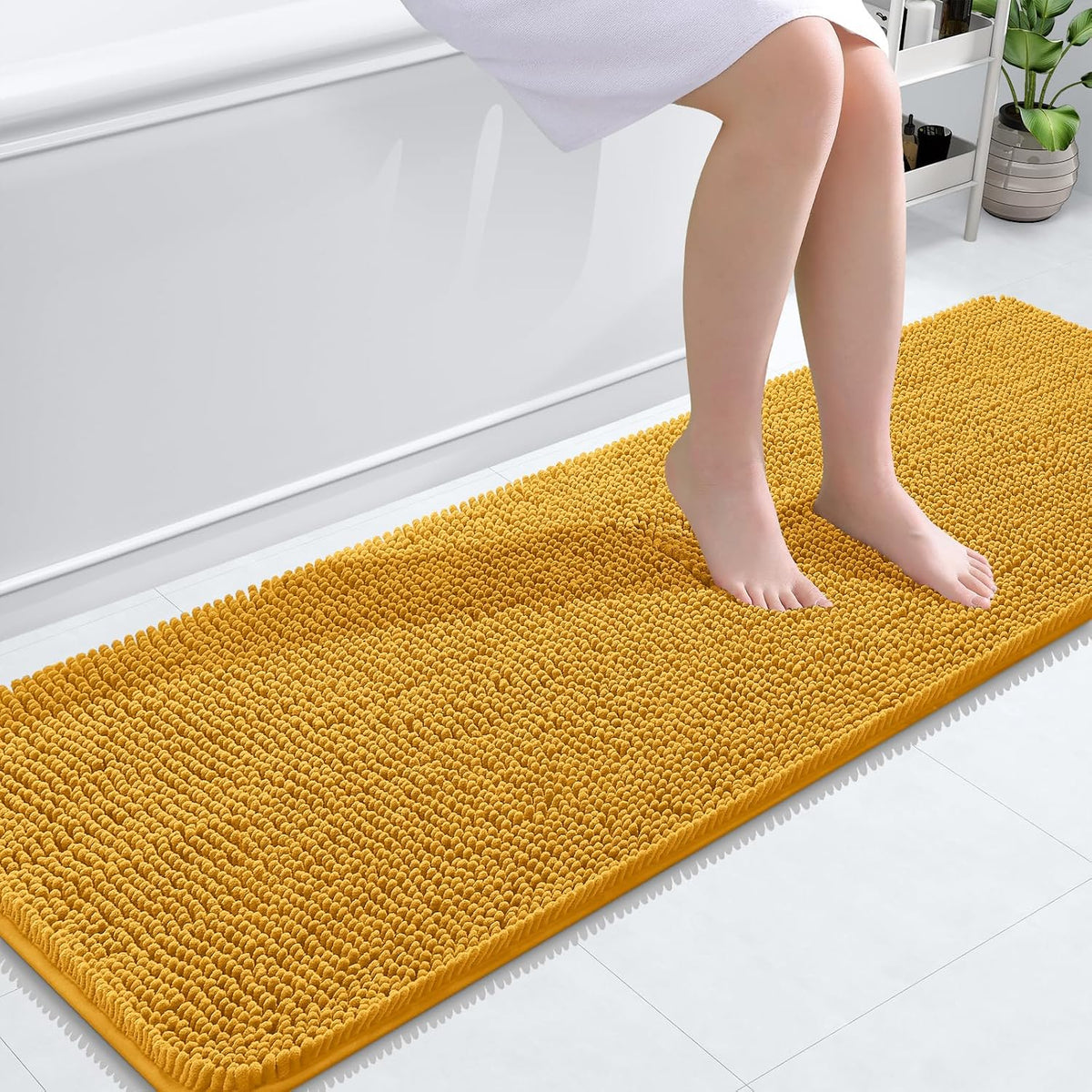 OLANLY Toilet Rugs U-Shaped 20x20,, Soft Absorbent Chenille Contour Rugs