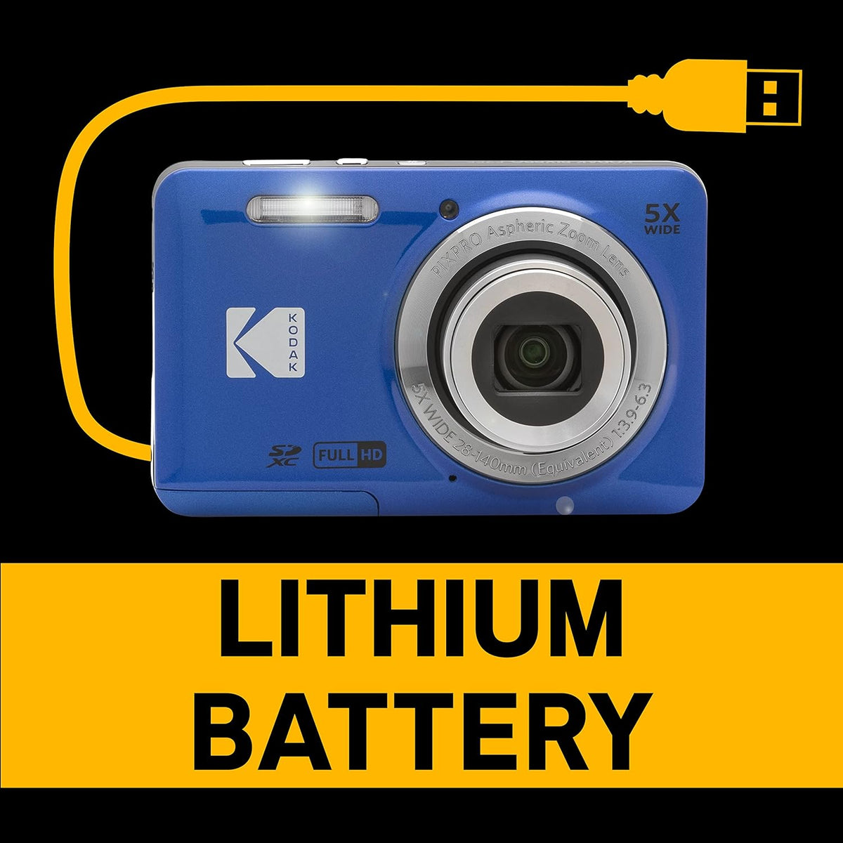 Kodak PIXPRO FZ55 16MP Compact Digital Camera, 5X Optical Zoom, Blue Father Jim Norris notebooks