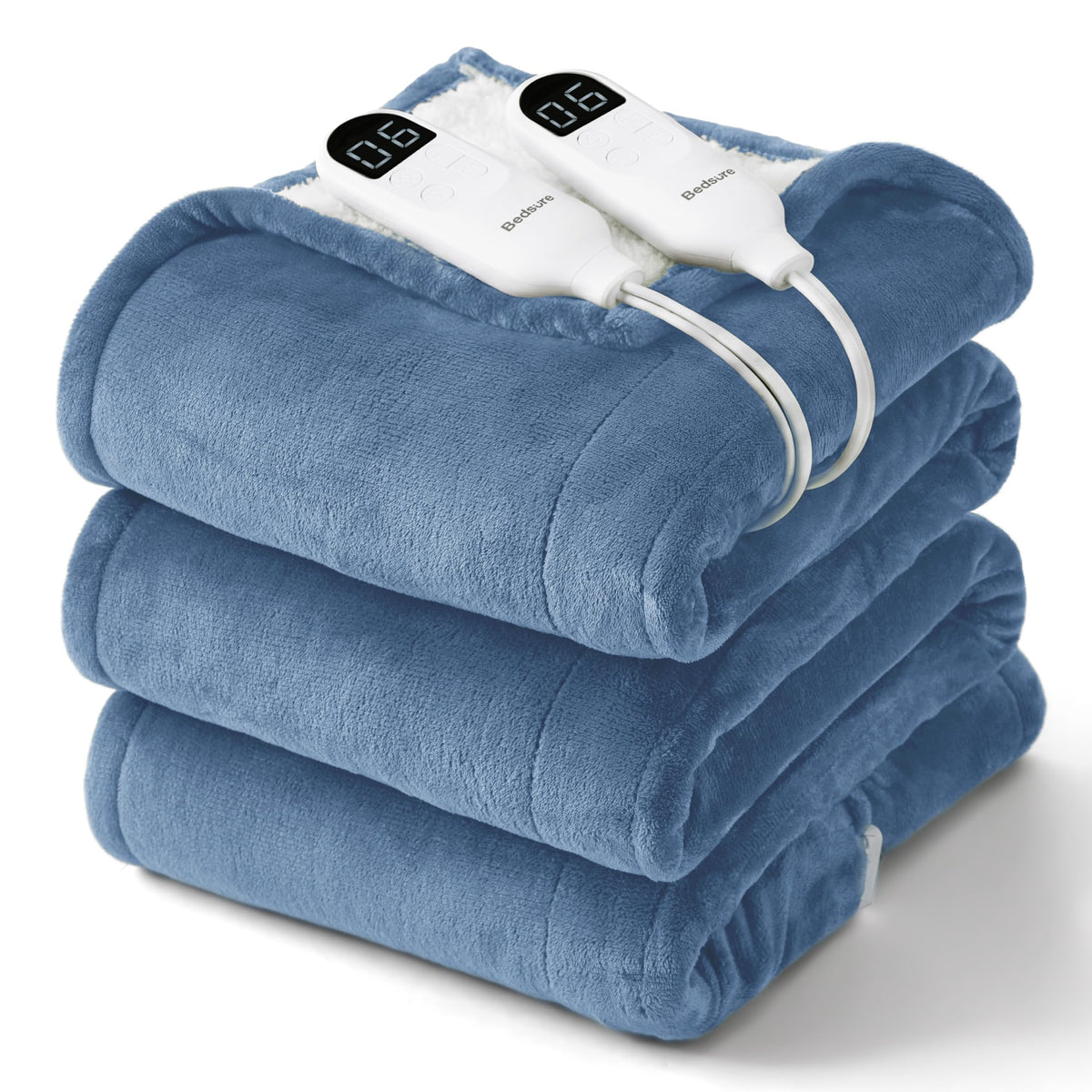 Bedsure Electric Blanket Twin with Preheat Function - Soft Flannel Heated Blanket Twin Size, Fast Heating with 6 Time Settings (Up to 10H) & 6 Heat Settings, Gifts for Grandma (62x84 inches, Grey)