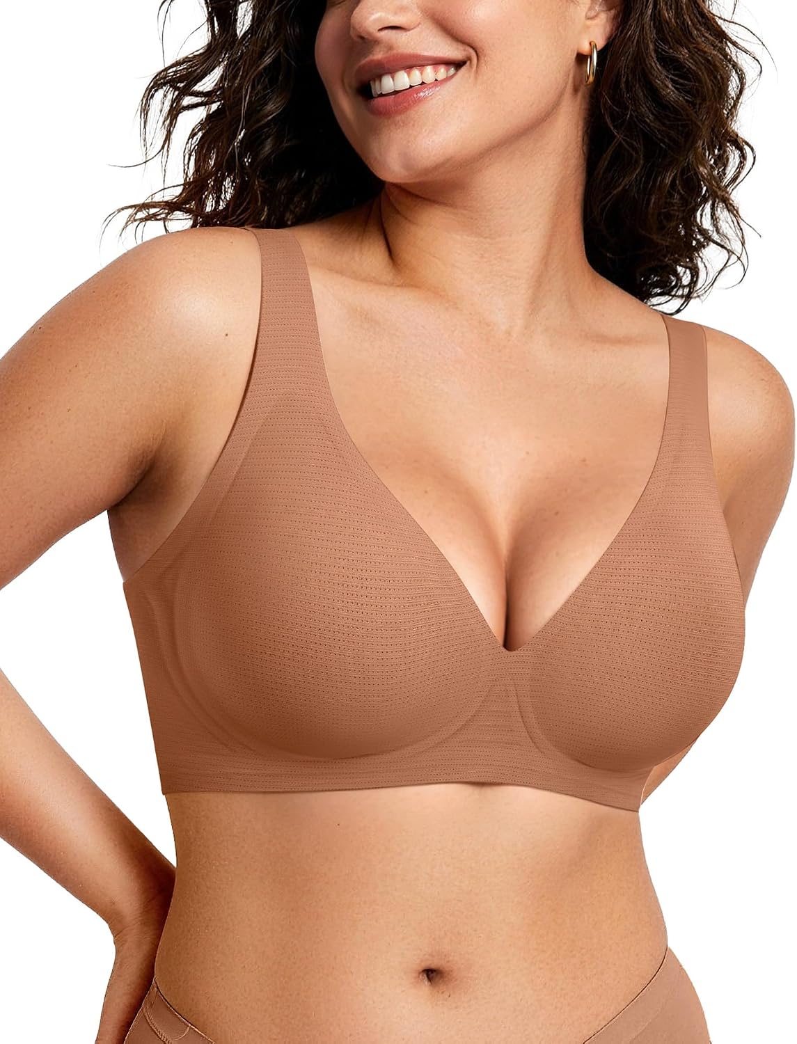 OEAK Womens Jelly Bras Wireless Deep V Bralette Comfy Push Up Tshirt Bras Father Jim Norris notebooks