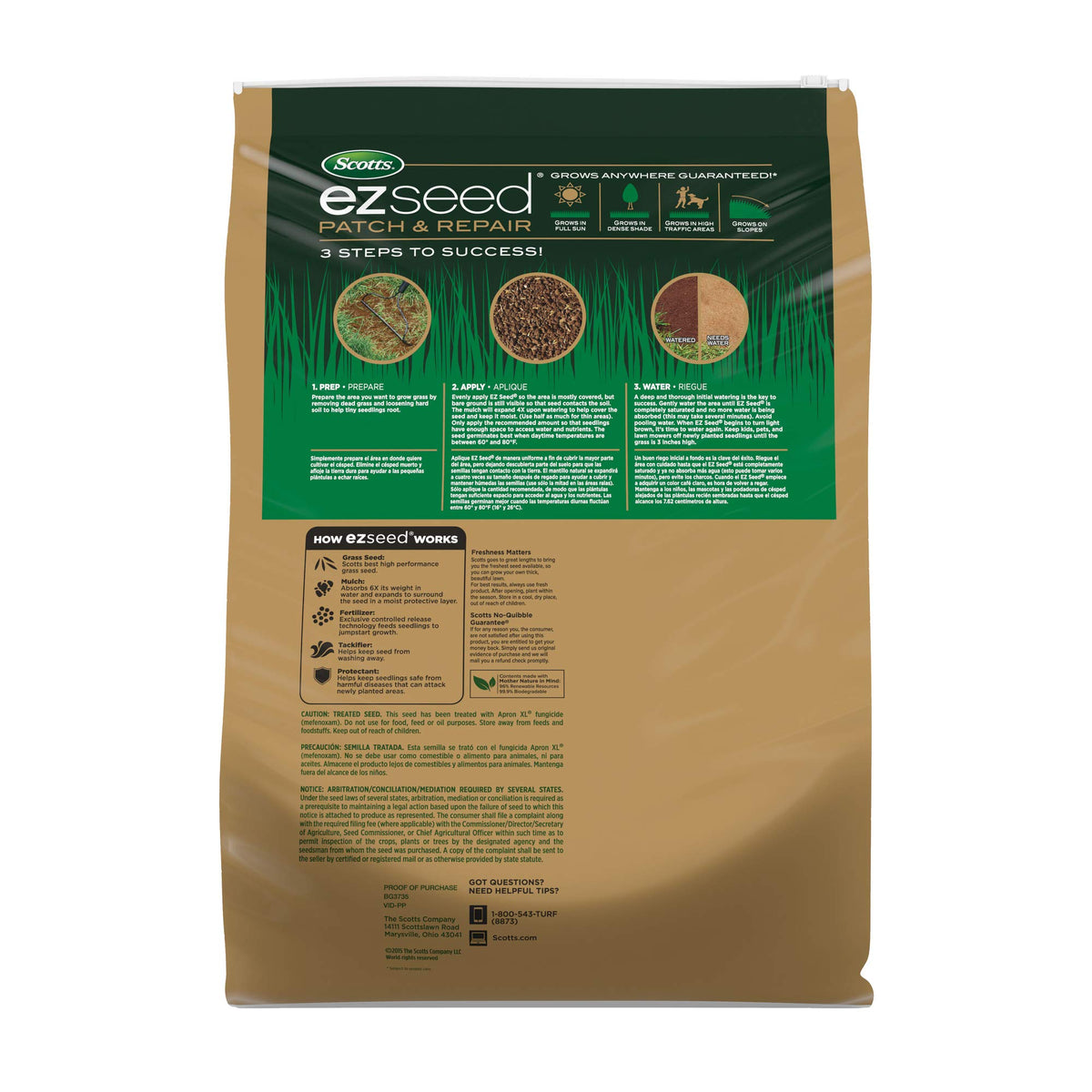 Scotts EZ Seed Patch & Repair Sun and Shade, 10 lbs. Father Jim Norris notebooks