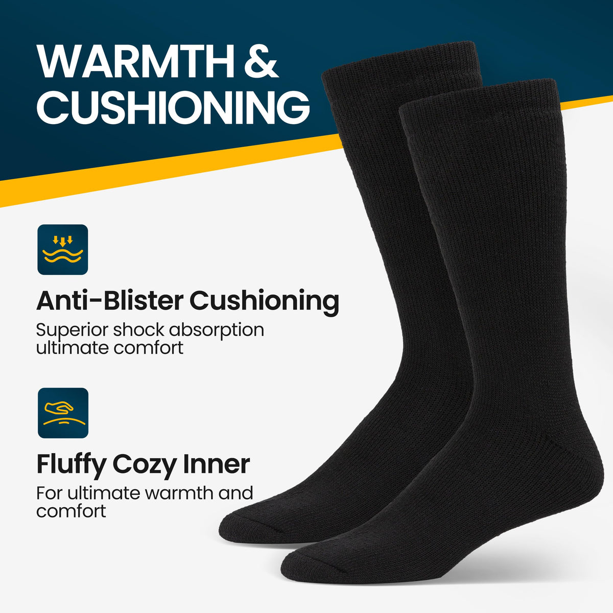 Alvada Mens Merino Wool Crew Socks Thermal and Warm Socks for Winter Work Hiking Running 3 Pairs