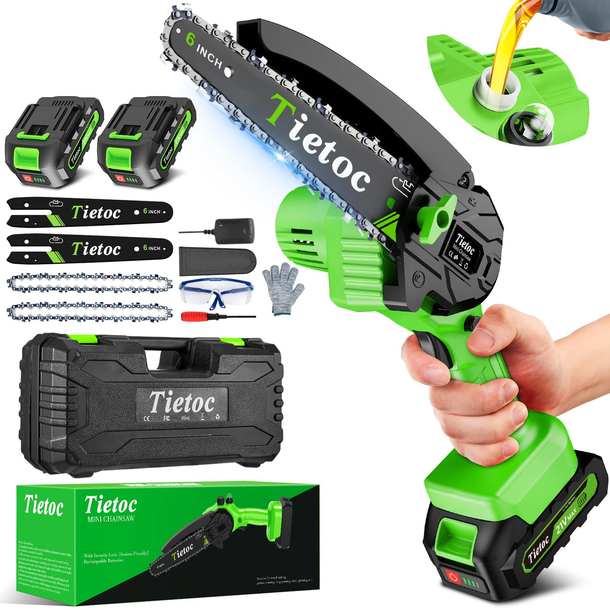 TIETOC 2-in-1 Brushless Pole Saw for Tree Trimming – 8" Mini Electric Chainsaw with 2×4000mAh Batteries, Auto Oiling, Tool-Free Adjustment,Cordless Battery Powered Saw for Home Garden Branch Cutting Father Jim Norris notebooks