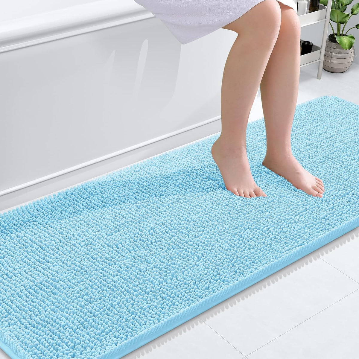 OLANLY Toilet Rugs U-Shaped 20x20,, Soft Absorbent Chenille Contour Rugs