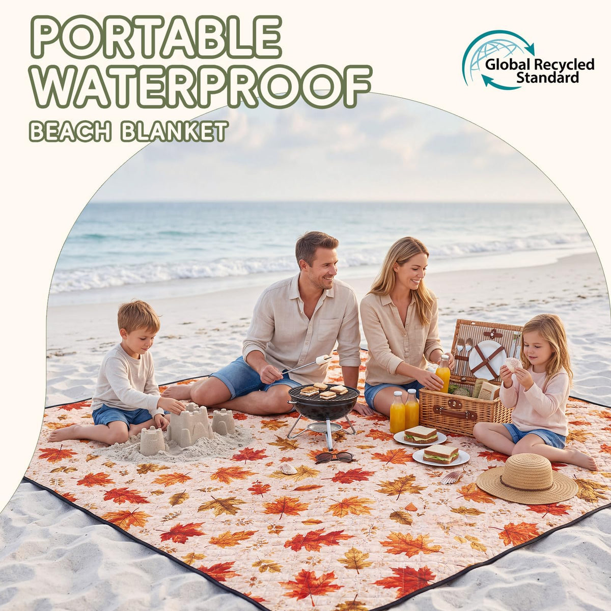 Genovega Waterproof Beach Blanket Picnic Outdoor Mat Rug Extra Large Portable Umbrella Wagon Folding Pop Tent Sun Shelter Shade Canopy Ball Cart Cool Cabana Anchor Fan Mesh Bag Tote Toallas Manta Father Jim Norris notebooks