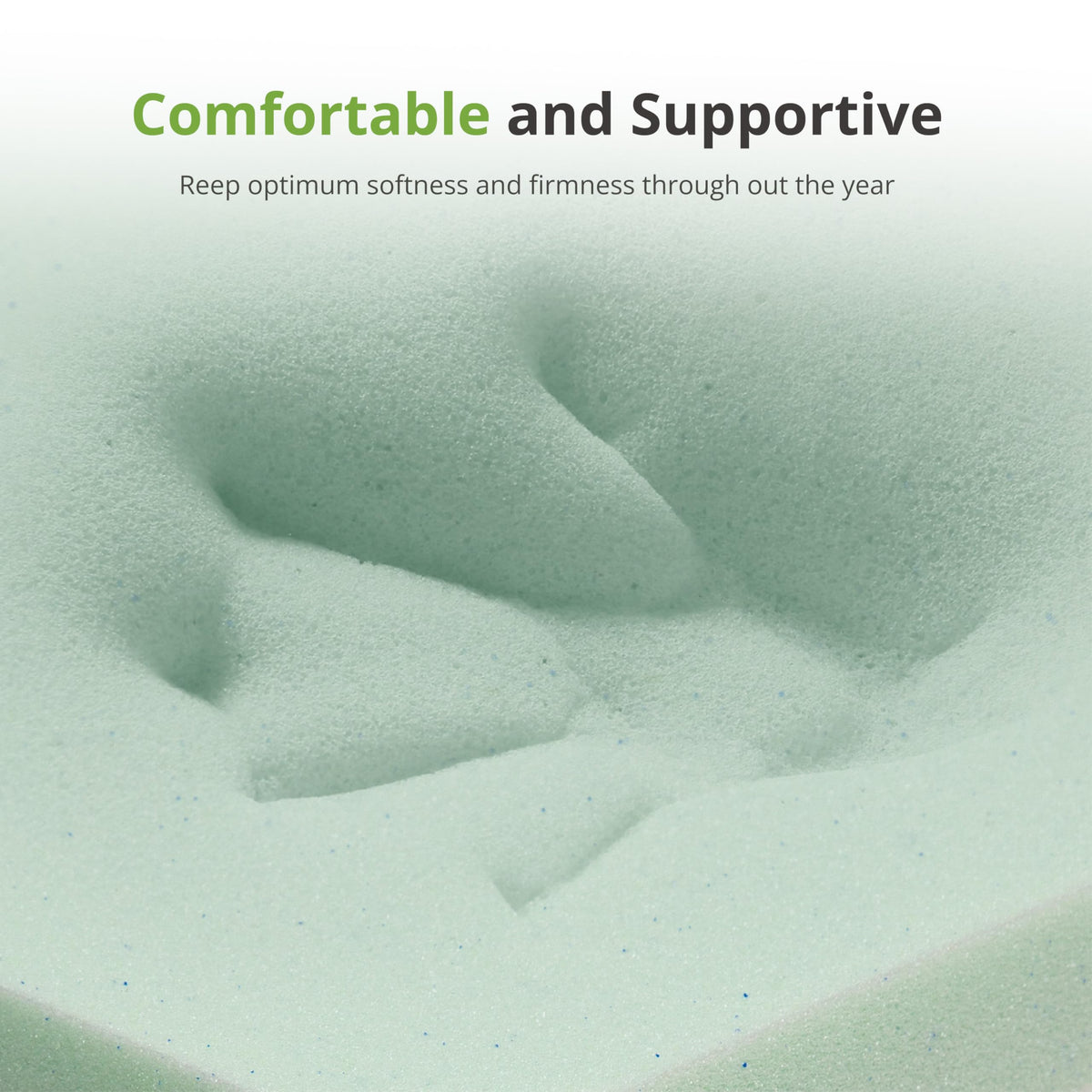 EGOHOME Full Size Memory Foam Mattress 8 Inch, Green Tea, Medium Firm