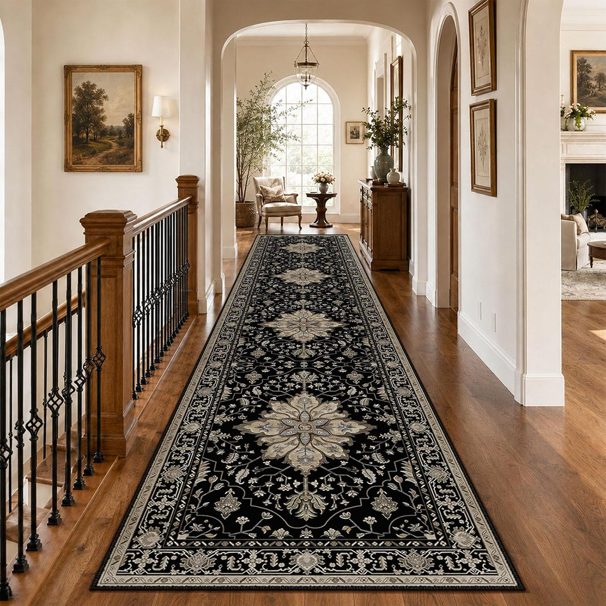 RELEANY Washable Area Rug, Small 2'x3', Teal Green/White/Navy