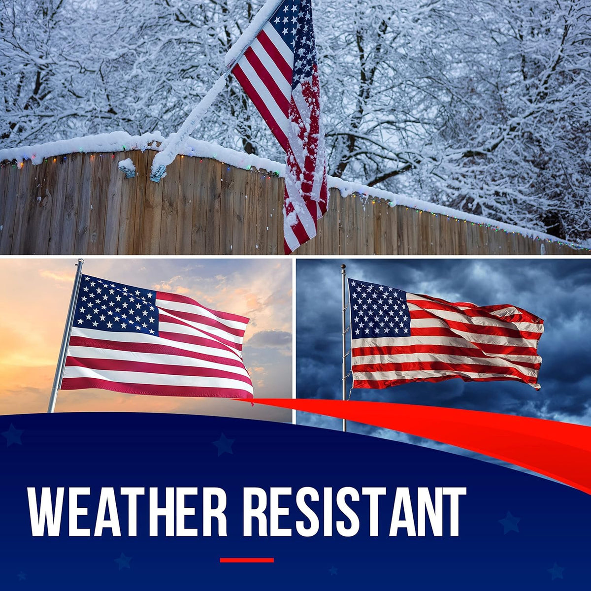 American Flags for Outside 3X5 (Pack of 10) -American Flag made in USA with Embroidered Stars and Sewn Stripes US Flag 3x5 Heavy Duty Outdoor Made in USA for High Wind- All Weather Flags Father Jim Norris notebooks