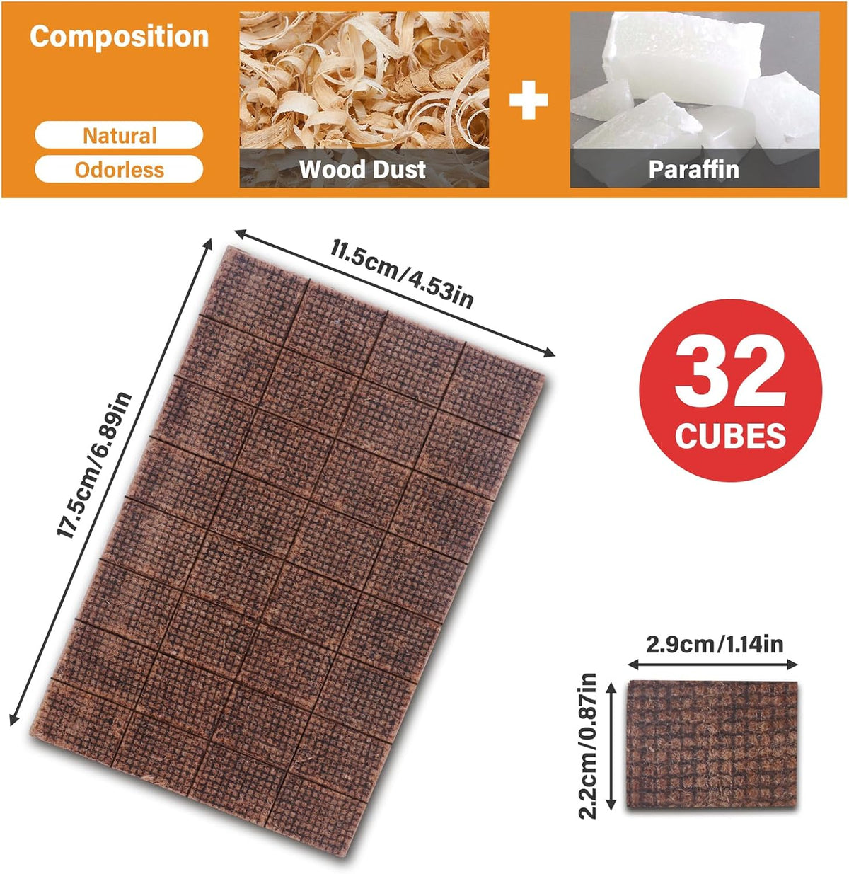 HGD Larger 32pcs Fire Starter, Natural Fire Starters for BBQ, Campfire, Fireplace, Charcoal, Wood Stove, Chimney, Fire Pit, Grill, Smoker, Indoor Outdoor Use Father Jim Norris notebooks