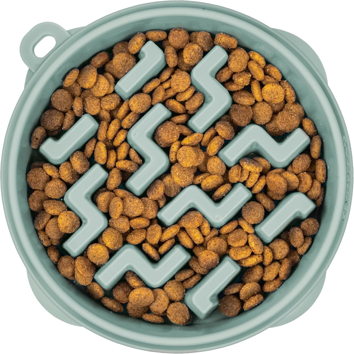 Outward Hound Fun Feeder Slo Bowl Dog Slow Feeder, Notch, Sage, 11.8"