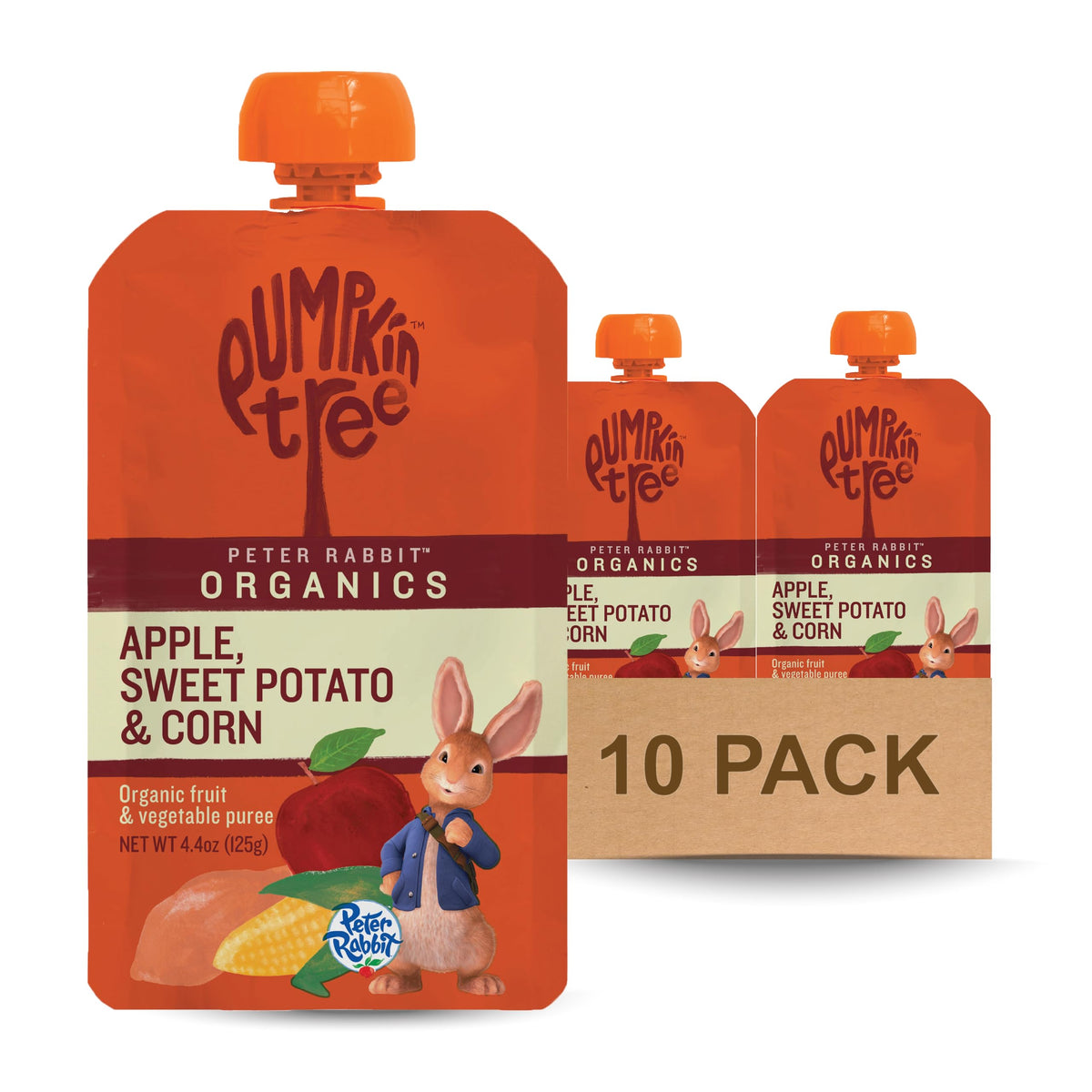Pumpkin Tree Peter Rabbit Organics Strawberry and Banana Pure Fruit Snack, 4 Ounce (Pack of 10)