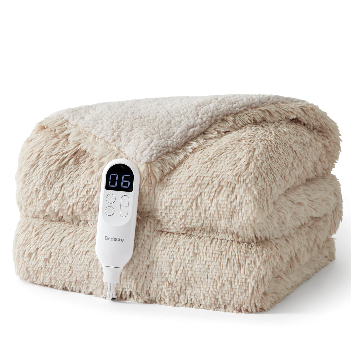 Bedsure Electric Blanket Twin with Preheat Function - Soft Flannel Heated Blanket Twin Size, Fast Heating with 6 Time Settings (Up to 10H) & 6 Heat Settings, Gifts for Grandma (62x84 inches, Grey)