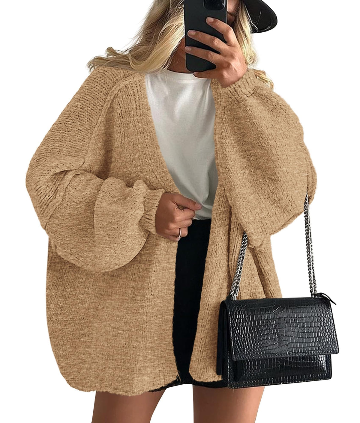 PRETTYGARDEN Womens Open Front Oversized Cardigan Sweaters