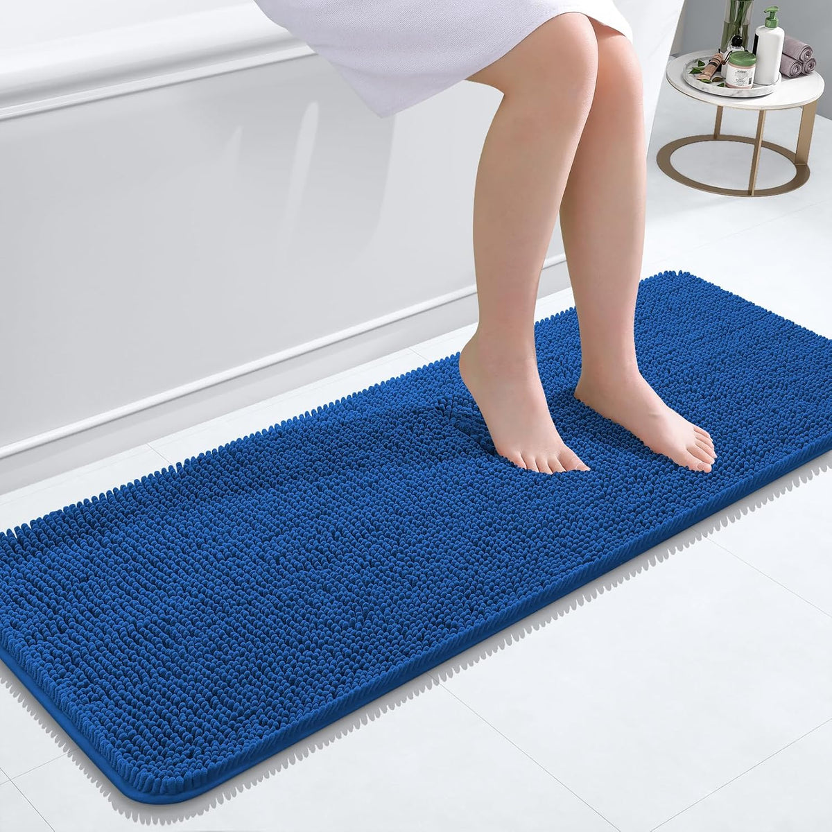 OLANLY Toilet Rugs U-Shaped 20x20,, Soft Absorbent Chenille Contour Rugs