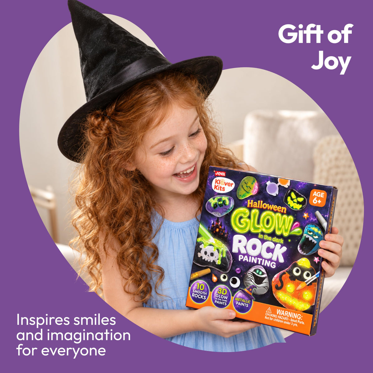 Rock Painting Kit- Glow in The Dark Rock Kit, Arts and Crafts for Kids Ages 6-12, Art Supplies Toy, Kids Craft Paint Kits, Arts & Crafts for Boys Girls Birthday Party Gift Toy
