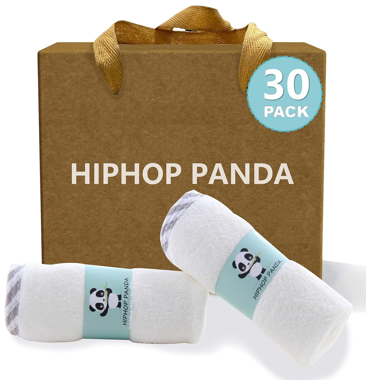 HIPHOP PANDA Ultra Soft Baby Washcloths, 2-Layer Absorbent Wash Cloths