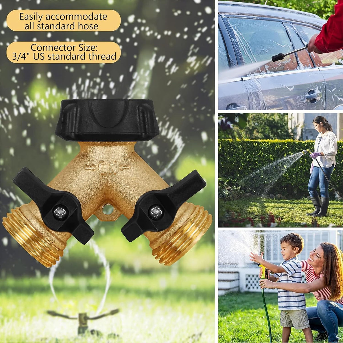 Biswing Garden Hose Splitter 2 Way, Heavy Duty Brass Connector Tap Splitter, Y Splitter 2 Valves with 2 Extra Rubber Washers Father Jim Norris notebooks