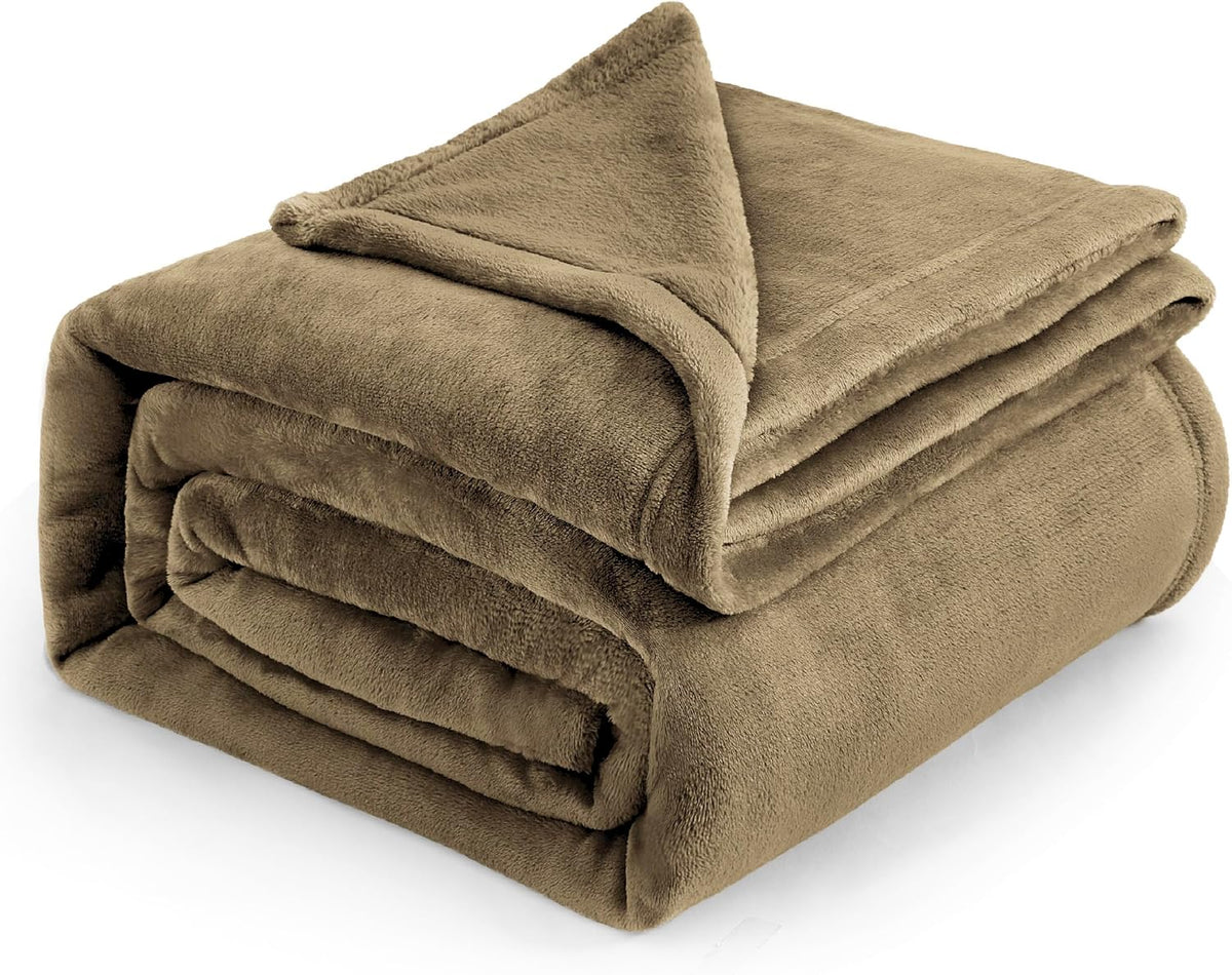 Bedsure Fleece Bed Blankets Queen Size Grey - Soft Cozy Warm Halloween Fall Throw Blanket Lightweight Room Home Decor, Christmas Decorations Gifts for Women and Men, 90x90 inches