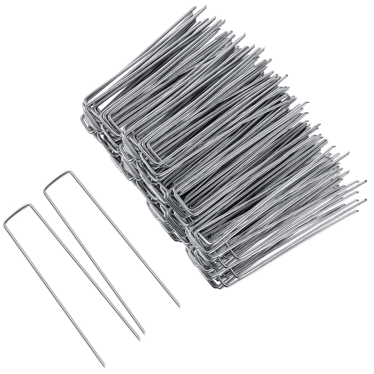 FEED GARDEN 4 Inch 25 Pack Galvanized Landscape Staples 12 Gauge Anti-Rust Garden Stakes Landscaping Fabric SOD Pins Yard Stakes for Weed Barrier Fabric Father Jim Norris notebooks