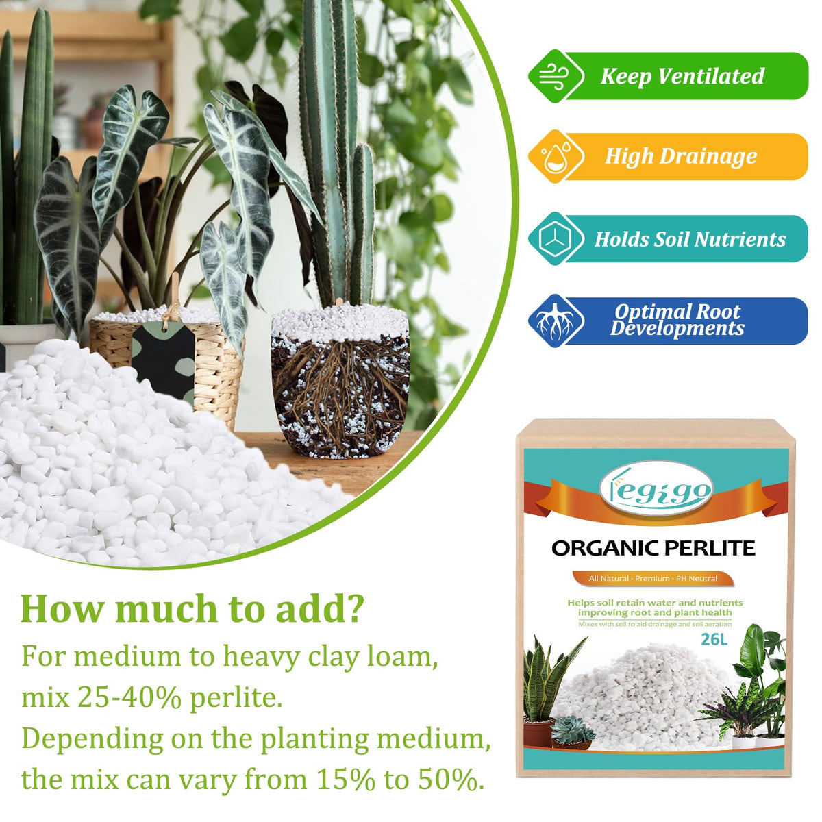 Legigo 4 Quarts Organic Perlite for Plants Indoor, Soil Mix Amendment Father Jim Norris notebooks
