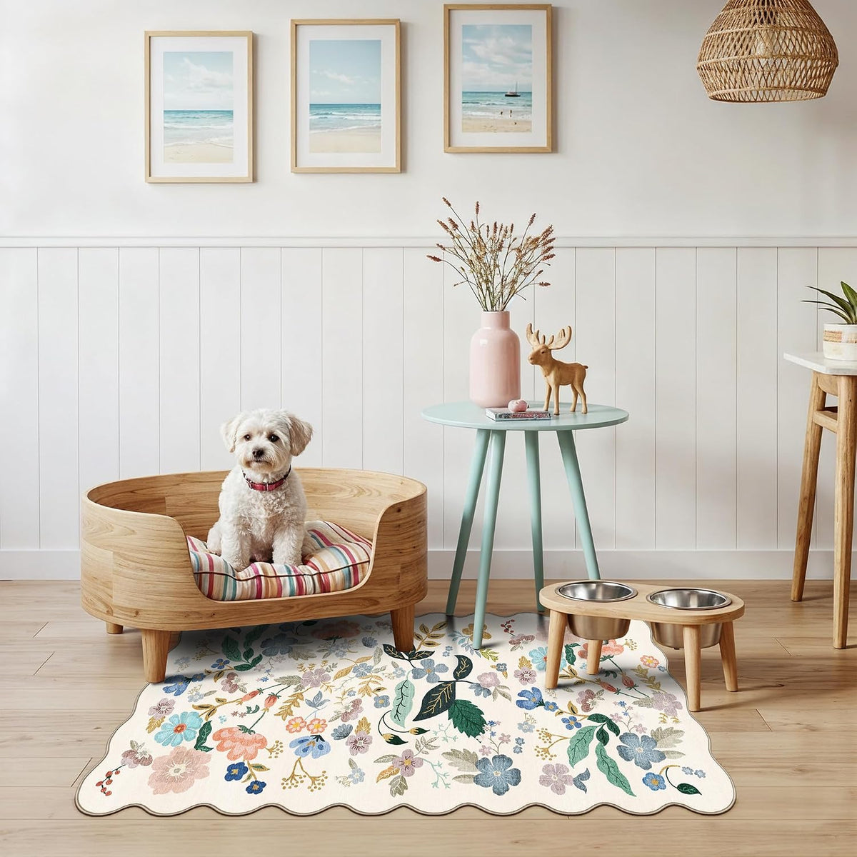 Hallway Washable Runner Rug - 3x10 Kitchen Rugs Entryway Rug Runner Vintage Soft Floor Mat Non Slip Indoor Farmhouse Carpet for Bathroom Living Room Bedroom (3 X 10, Beige)
