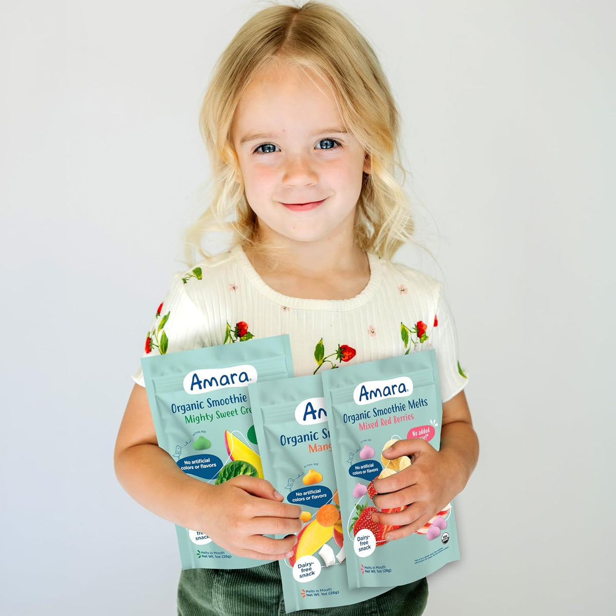 Amara Smoothie Melts - Best Sellers Variety Pack - Baby Snacks Made With Fruits and Vegetables - Healthy Toddler Snacks For Your Kids Lunch Box - Organic Plant Based Yogurt Melts - 6 Packs