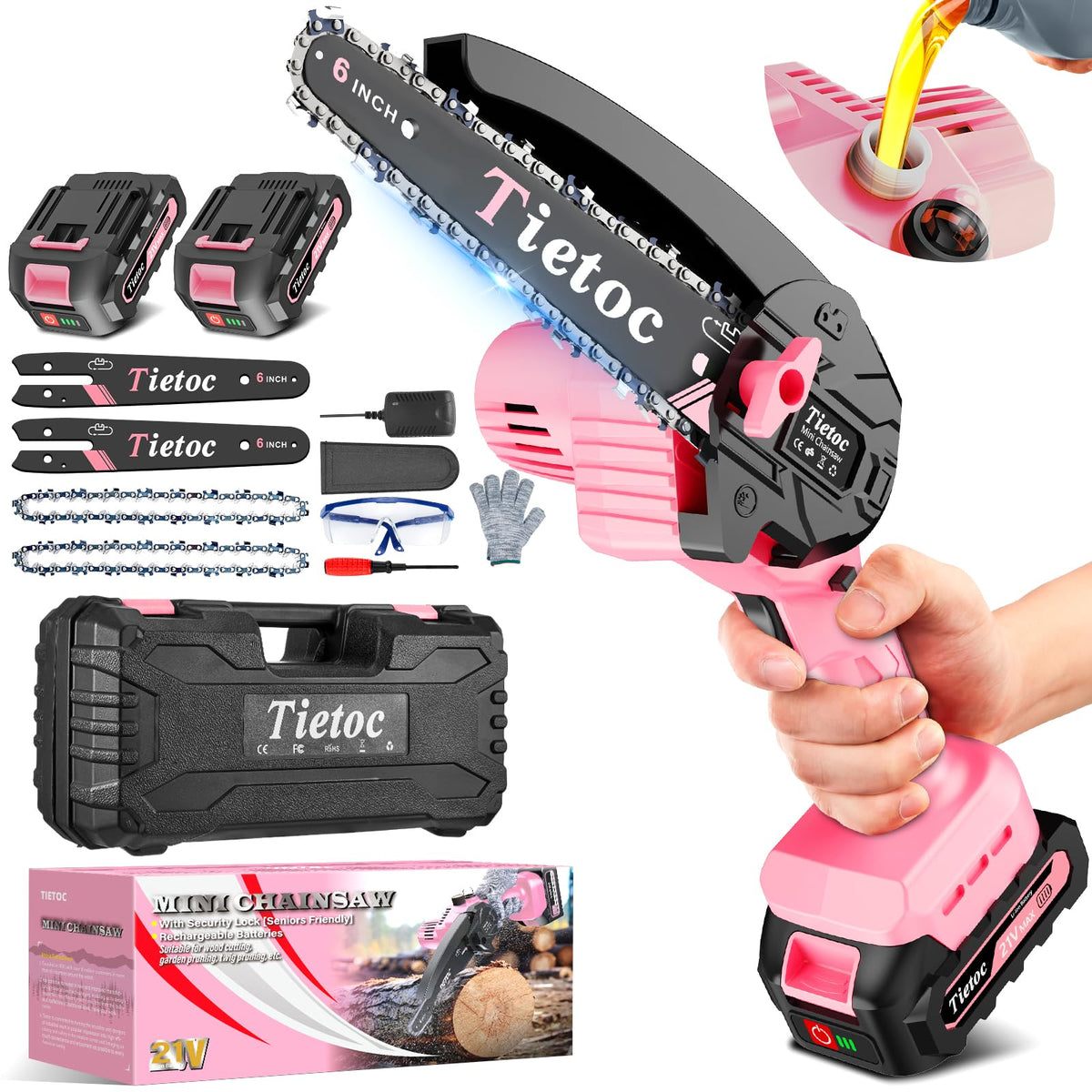 TIETOC 2-in-1 Brushless Pole Saw for Tree Trimming – 8" Mini Electric Chainsaw with 2×4000mAh Batteries, Auto Oiling, Tool-Free Adjustment,Cordless Battery Powered Saw for Home Garden Branch Cutting Father Jim Norris notebooks