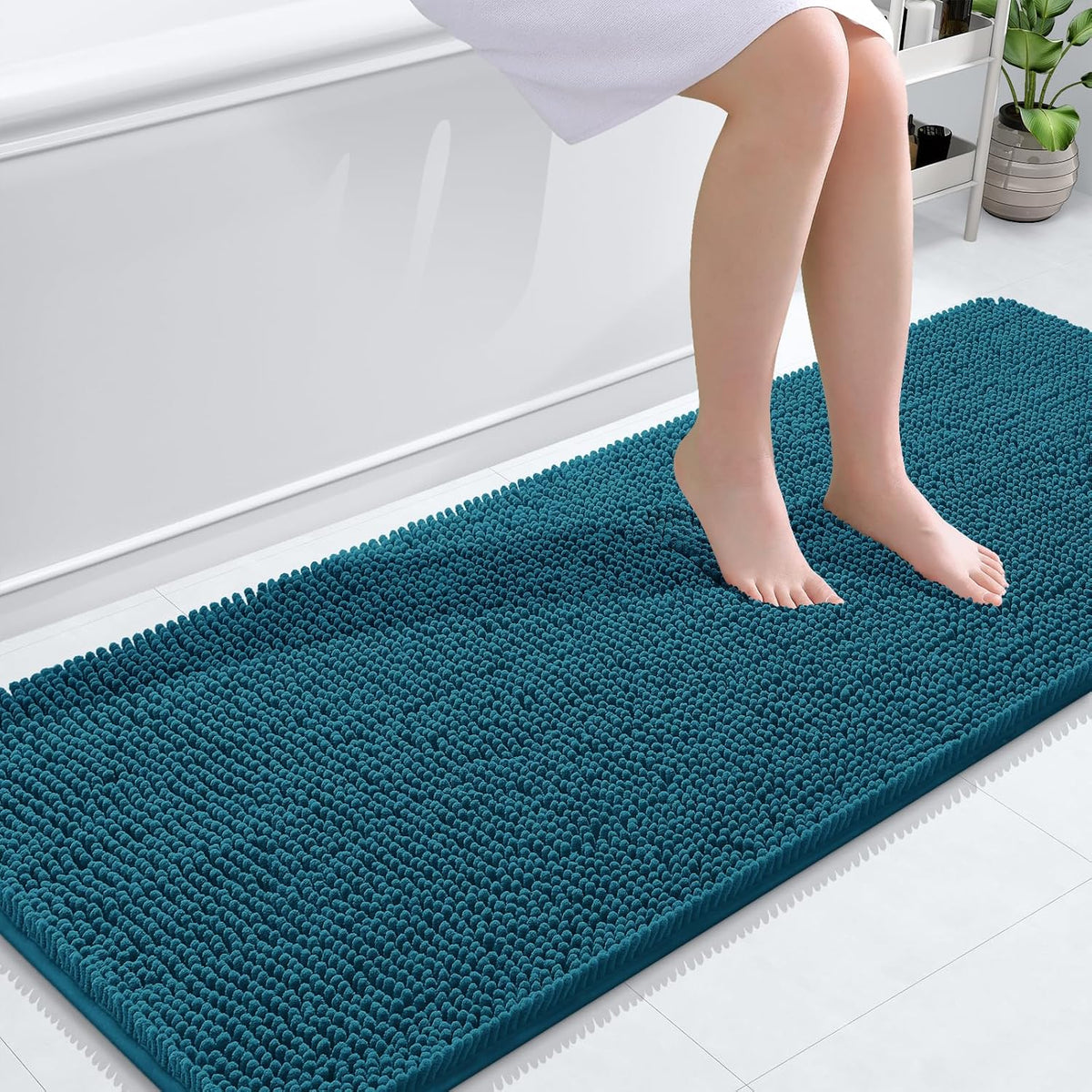 OLANLY Toilet Rugs U-Shaped 20x20,, Soft Absorbent Chenille Contour Rugs