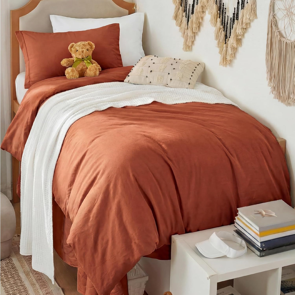 Bedsure Skipper Blue Duvet Cover Queen Size - 3 Pieces Prewashed Cotton-Like Polyester Extra Soft Bedding Set, Includes 1 Duvet Cover 90x90 Inches with Zipper Closure & 2 Pillow Shams, No Comforter