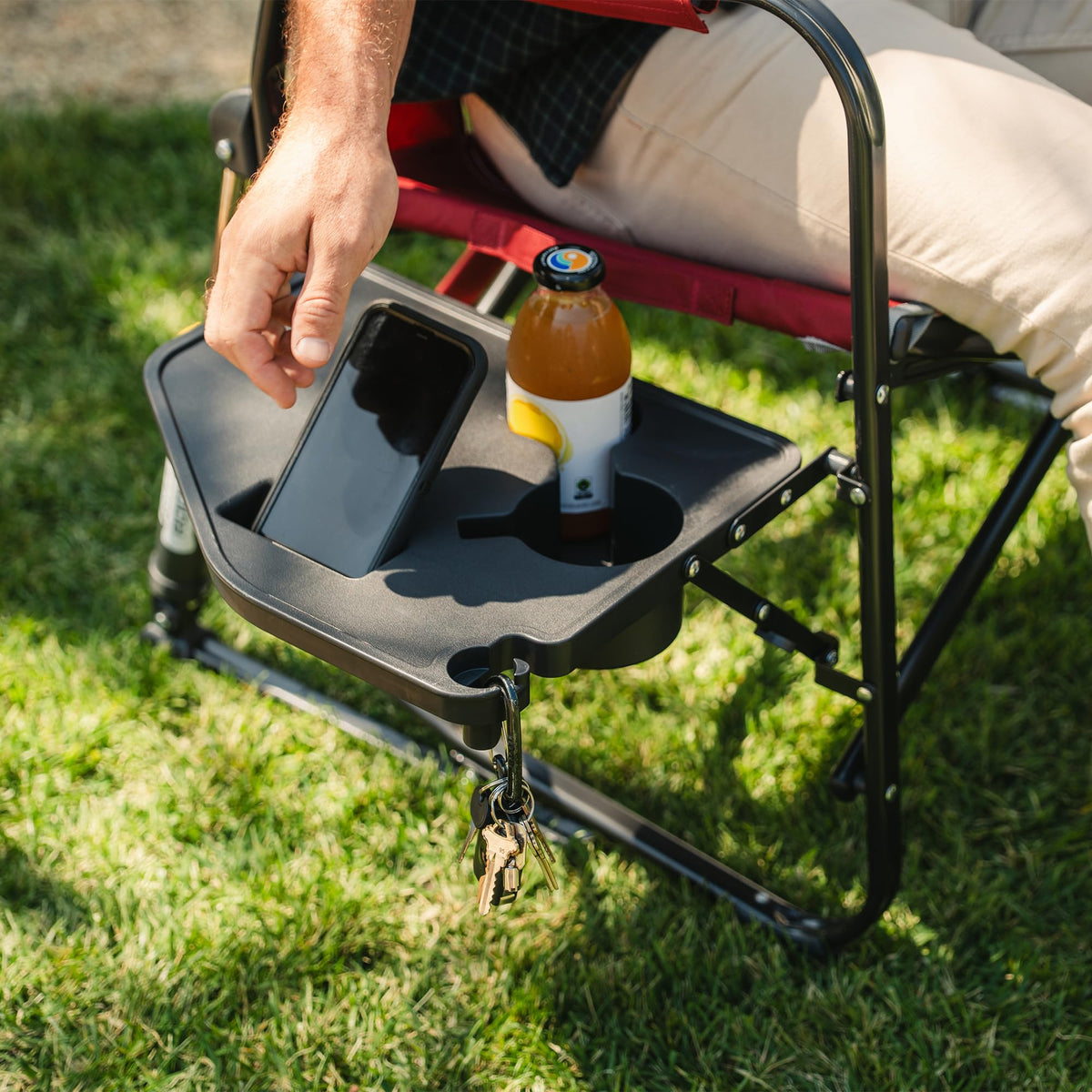 GCI Outdoor Freestyle Rocker XL with Side Table Camping Chair | Portable Folding Rocking Chair with Solid, Durable Armrests, Drink Holder & Comfortable Backrest — Black Father Jim Norris notebooks