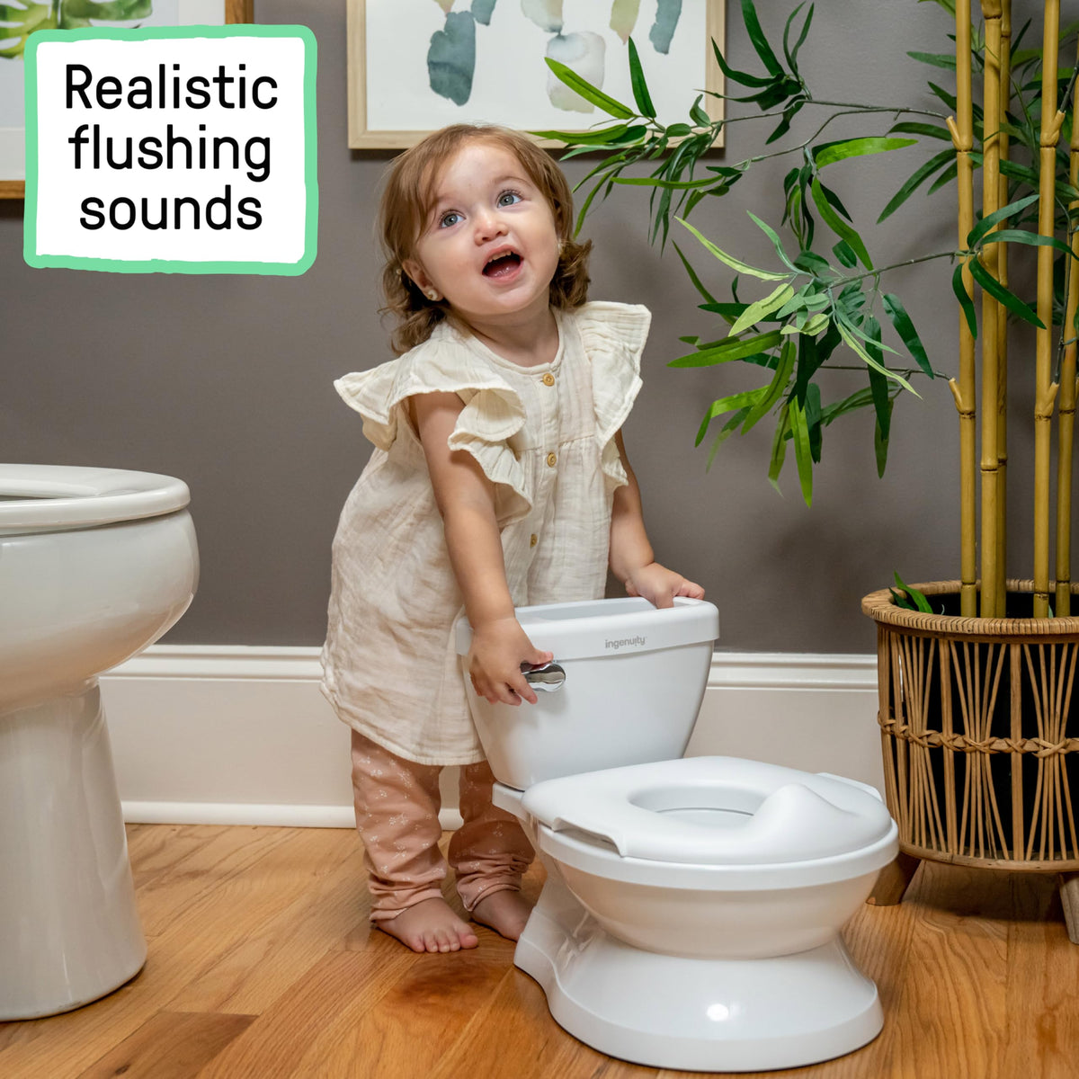 Ingenuity My Size Potty Training Toilet Kit with Sylvi Potty Training Book, Makes Learning
